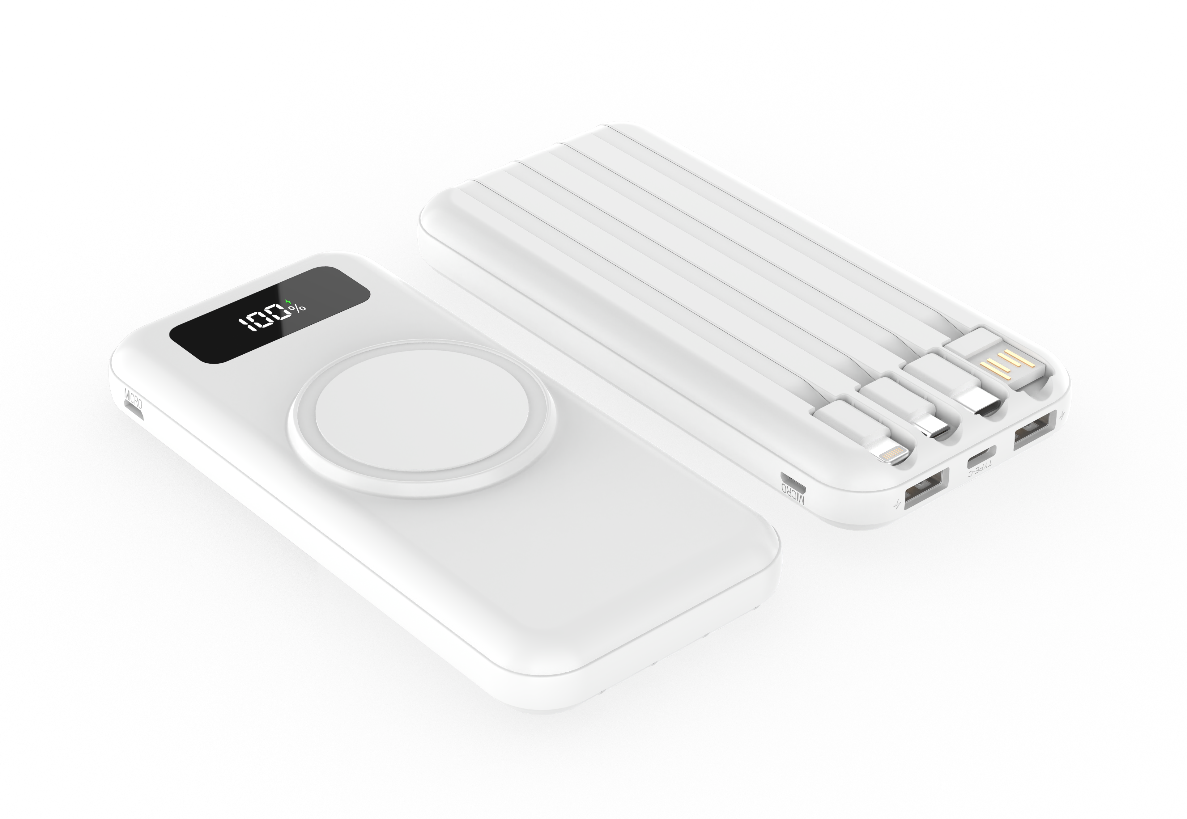 Внешний аккумулятор Authority с беспроводной зарядкой, 10000 Mah, белый