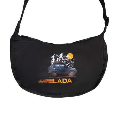 Сумка нейлоновая Messenger Bag Comfort  Explorel Print Sample Lada, черная