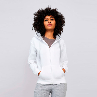 Толстовка"Soul Women", белый_S, 50% хлопок, 50% полиэстер, 280м/г2