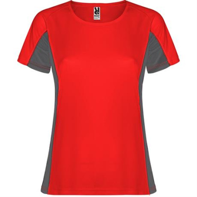 Спортивная футболка SHANGHAI WOMAN женская, КРАСНЫЙ/ТЕМНЫЙ ГРАФИТ S