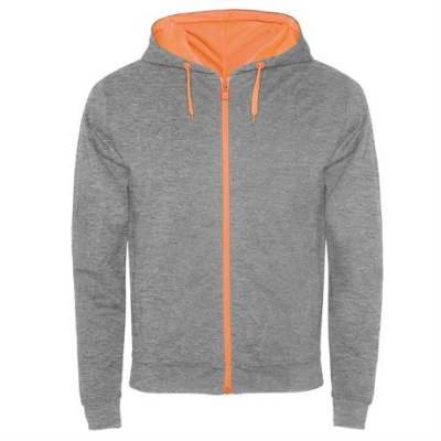Толстовка FUJI мужская, heather grey/fluor orange