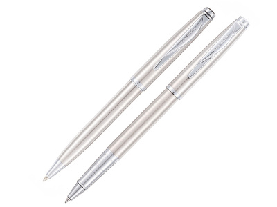 Набор Pierre Cardin PEN&PEN: ручка шариковая + роллер. Цвет - серебристый. Упаковка Е.